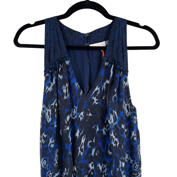 NWT RAMY BROOK Women's 100% Silk Moe Midi Dress Animal Print Blue XS Cottagecore - Picture 6 of 11
